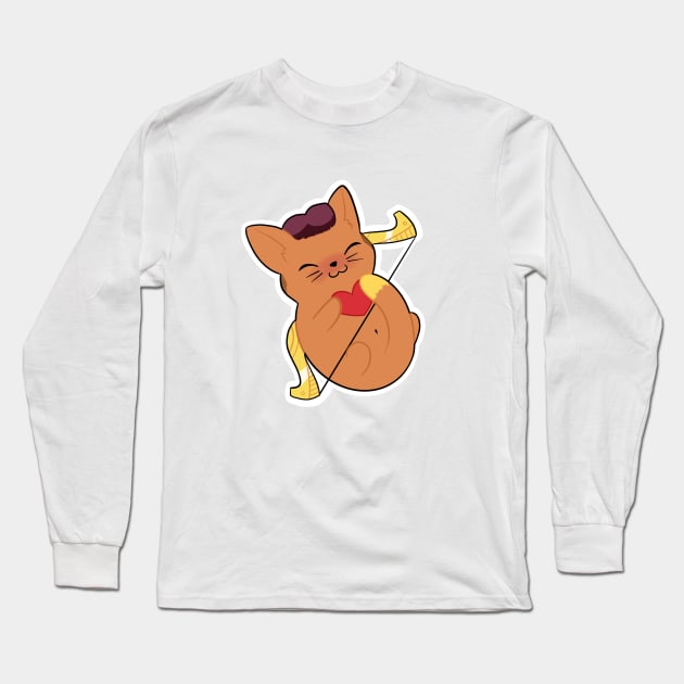 bow cat Long Sleeve T-Shirt by dragonlord19